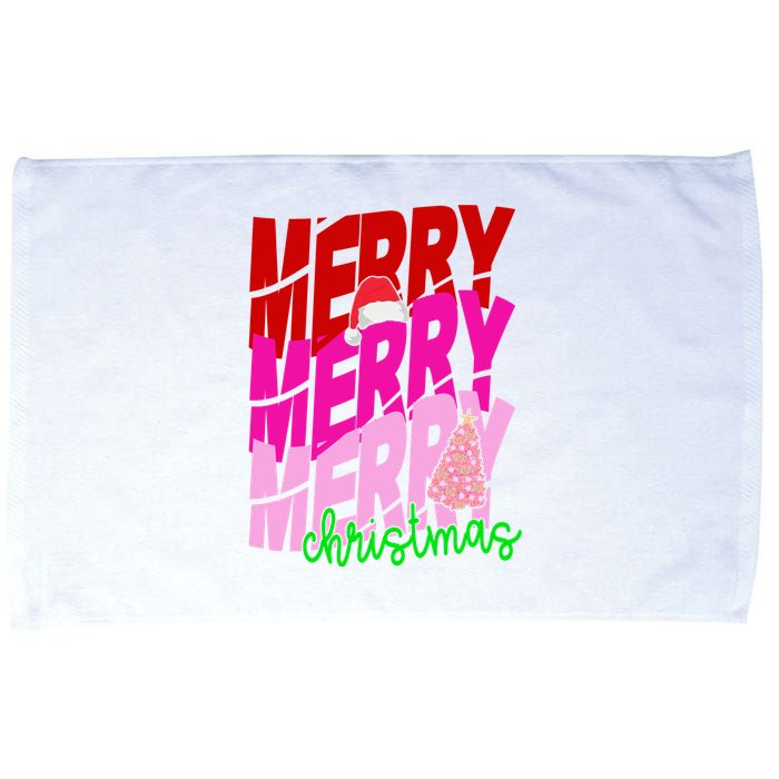 Merry Christmas Cute Holiday Gift Microfiber Hand Towel