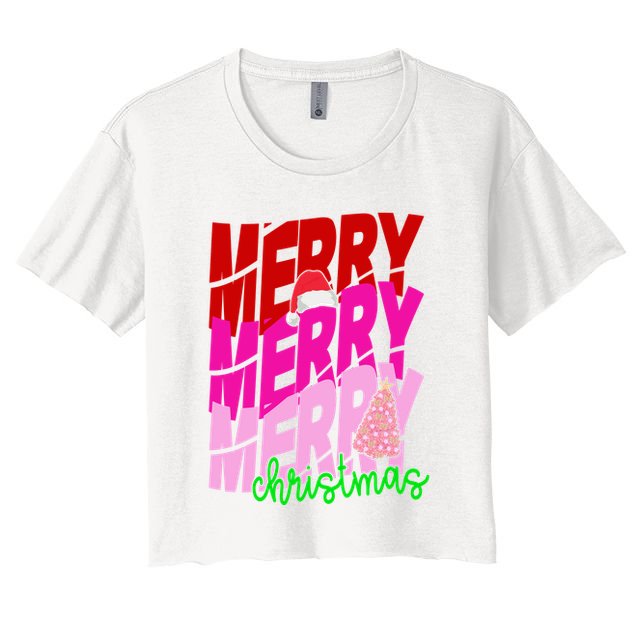 Merry Christmas Cute Holiday Gift Crop Top
