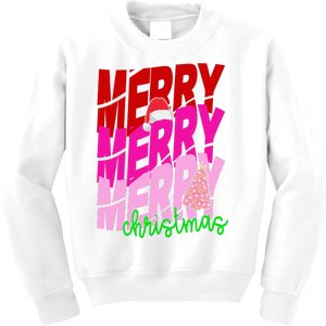 Merry Christmas Cute Holiday Gift Kids Sweatshirt