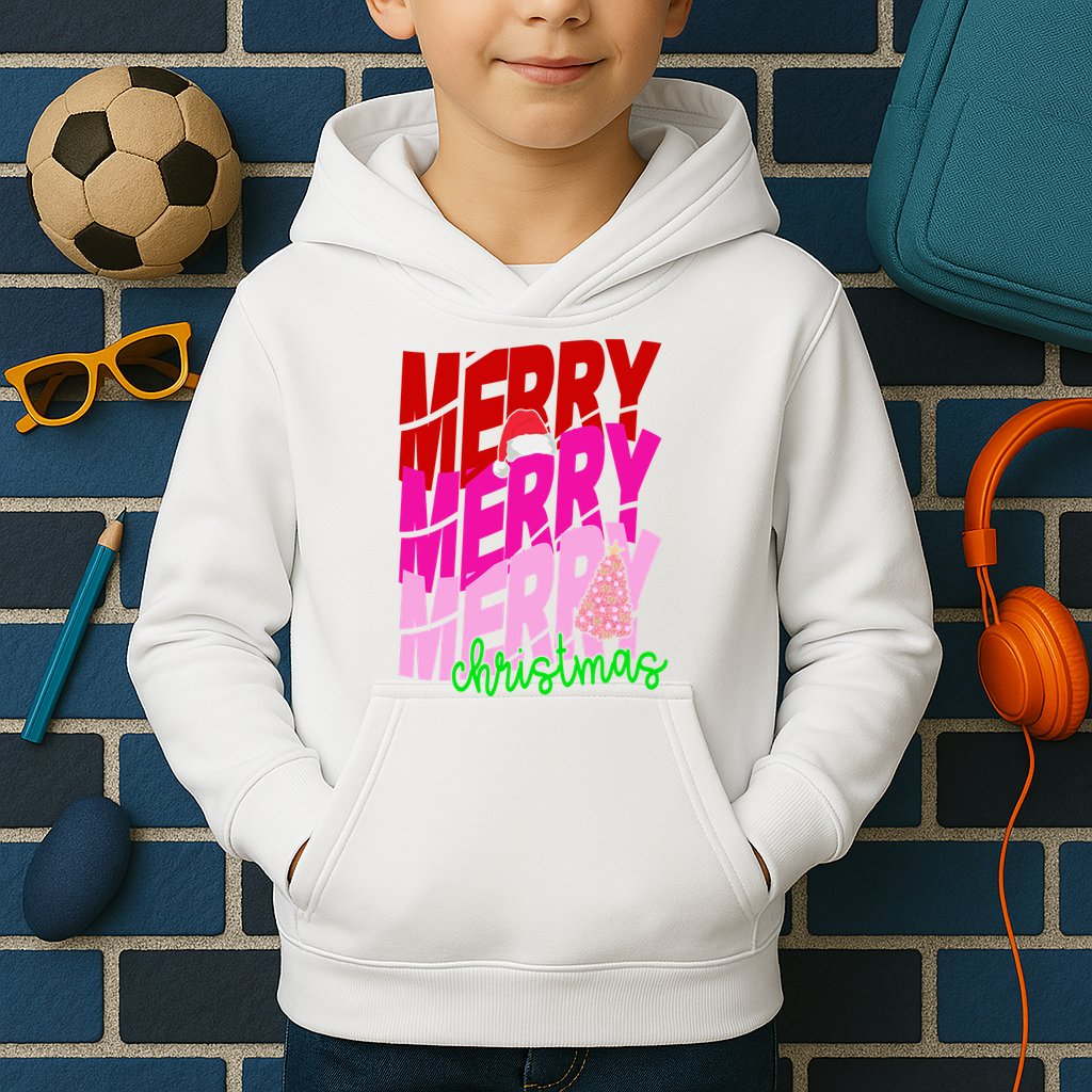 Merry Christmas Cute Holiday Gift Kids Hoodie