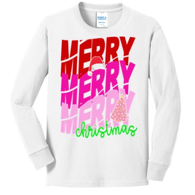 Merry Christmas Cute Holiday Gift Kids Long Sleeve Shirt