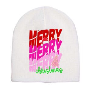 Merry Christmas Cute Holiday Gift Short Acrylic Beanie