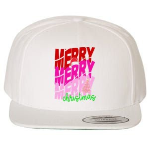 Merry Christmas Cute Holiday Gift Wool Snapback Cap