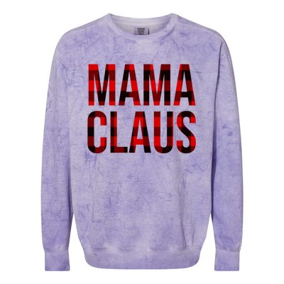 Mama Claus Christmas Buffalo Plaid Xmas Mom Santa Gift Colorblast Crewneck Sweatshirt