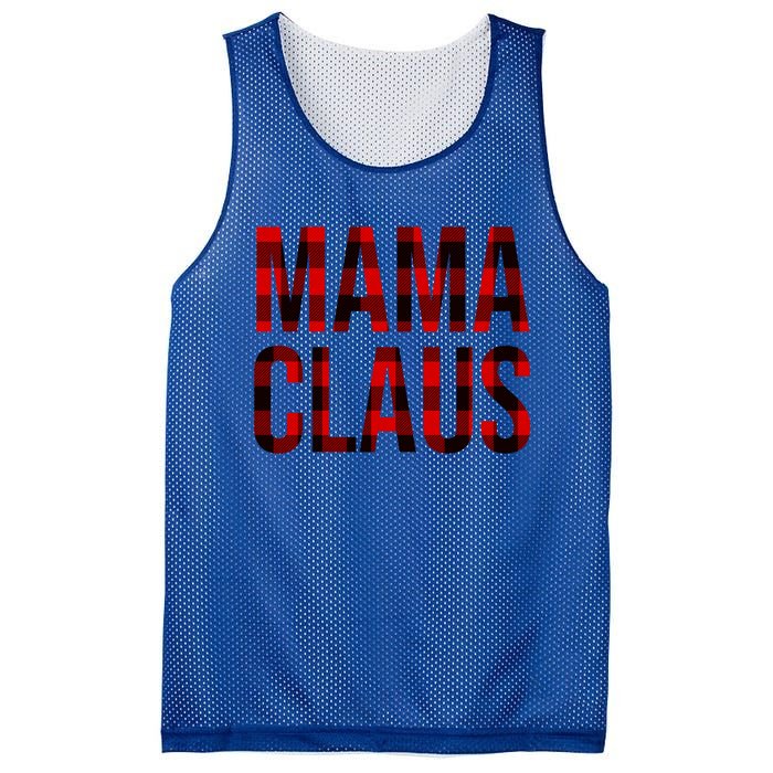 Mama Claus Christmas Buffalo Plaid Xmas Mom Santa Gift Mesh Reversible Basketball Jersey Tank