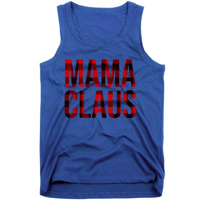 Mama Claus Christmas Buffalo Plaid Xmas Mom Santa Gift Tank Top