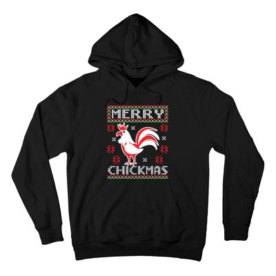 Merry Chickmas Chicken Ugly Christmas Sweater Hoodie