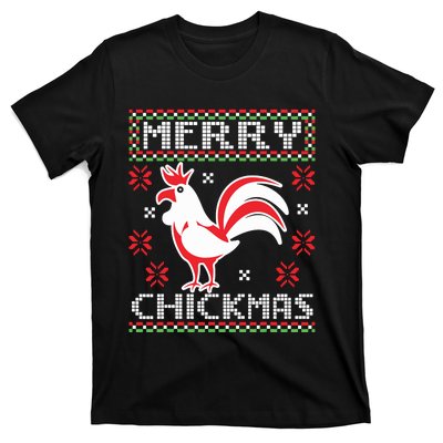 Merry Chickmas Chicken Ugly Christmas Sweater T-Shirt