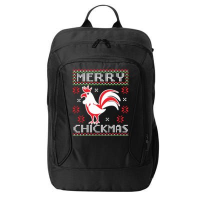 Merry Chickmas Chicken Ugly Christmas Sweater City Backpack