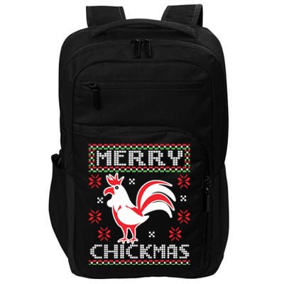 Merry Chickmas Chicken Ugly Christmas Sweater Impact Tech Backpack