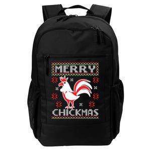 Merry Chickmas Chicken Ugly Christmas Sweater Daily Commute Backpack