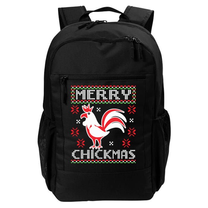 Merry Chickmas Chicken Ugly Christmas Sweater Daily Commute Backpack