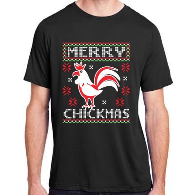 Merry Chickmas Chicken Ugly Christmas Sweater Adult ChromaSoft Performance T-Shirt