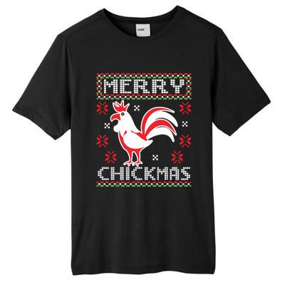 Merry Chickmas Chicken Ugly Christmas Sweater Tall Fusion ChromaSoft Performance T-Shirt