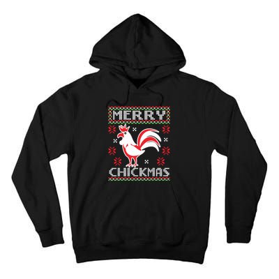 Merry Chickmas Chicken Ugly Christmas Sweater Tall Hoodie