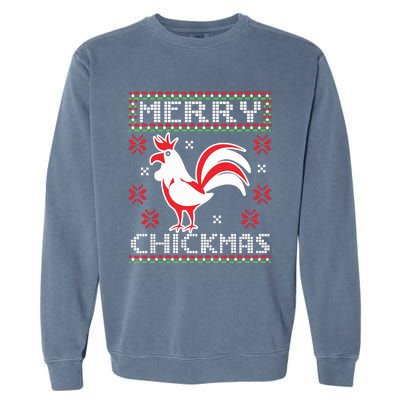 Merry Chickmas Chicken Ugly Christmas Sweater Garment-Dyed Sweatshirt