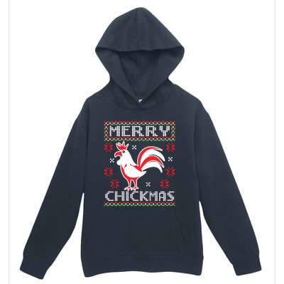 Merry Chickmas Chicken Ugly Christmas Sweater Urban Pullover Hoodie