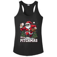 Merry Christmas Cute Gift Merry Pitchmas Baseball Pitcher Santa Claus Ladies PosiCharge Competitor Racerback Tank