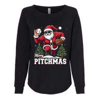 Merry Christmas Cute Gift Merry Pitchmas Baseball Pitcher Santa Claus Womens California Wash Sweatshirt