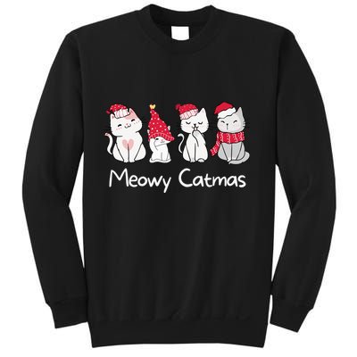 Meowy Catmas Cute, Funny Cat Christmas - Merry Catmas Sweatshirt