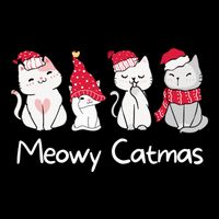Meowy Catmas Cute, Funny Cat Christmas - Merry Catmas Sustainable Bucket Hat