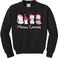 Meowy Catmas Cute, Funny Cat Christmas - Merry Catmas Kids Sweatshirt