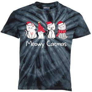 Meowy Catmas Cute, Funny Cat Christmas - Merry Catmas Kids Tie-Dye T-Shirt