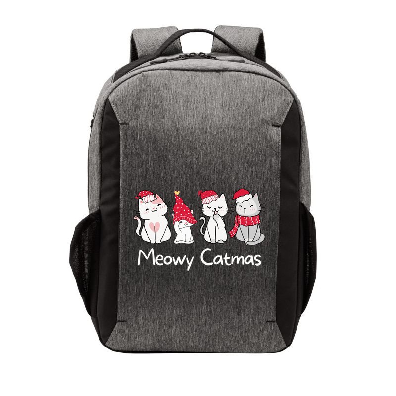 Meowy Catmas Cute, Funny Cat Christmas - Merry Catmas Vector Backpack