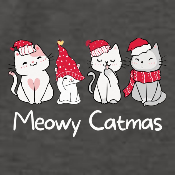 Meowy Catmas Cute, Funny Cat Christmas - Merry Catmas Vector Backpack
