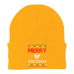 Merry Chickmas Chicken Xmas Gift Ugly Chicken Christmas Cool Gift Knit Cap Winter Beanie