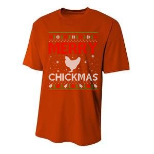 Merry Chickmas Chicken Xmas Gift Ugly Chicken Christmas Cool Gift Performance Sprint T-Shirt