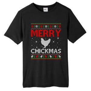 Merry Chickmas Chicken Xmas Gift Ugly Chicken Christmas Cool Gift Tall Fusion ChromaSoft Performance T-Shirt