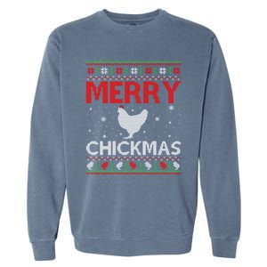 Merry Chickmas Chicken Xmas Gift Ugly Chicken Christmas Cool Gift Garment-Dyed Sweatshirt