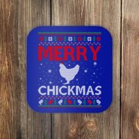 Merry Chickmas Chicken Xmas Gift Ugly Chicken Christmas Cool Gift Coaster