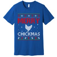 Merry Chickmas Chicken Xmas Gift Ugly Chicken Christmas Cool Gift Premium T-Shirt