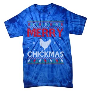 Merry Chickmas Chicken Xmas Gift Ugly Chicken Christmas Cool Gift Tie-Dye T-Shirt