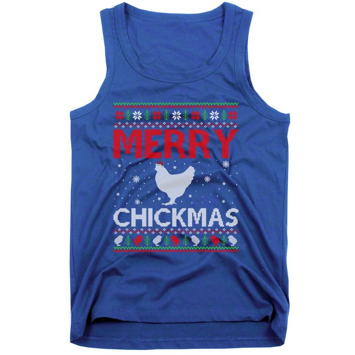 Merry Chickmas Chicken Xmas Gift Ugly Chicken Christmas Cool Gift Tank Top