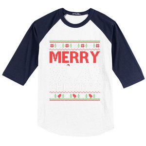 Merry Chickmas Chicken Xmas Gift Ugly Chicken Christmas Cool Gift Baseball Sleeve Shirt