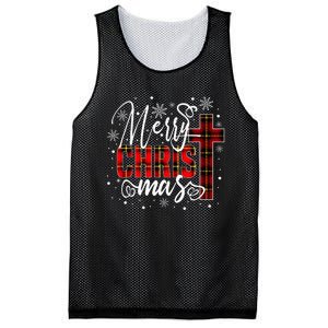 merry christmas christ cross butiflo plaid red xmas holiday Mesh Reversible Basketball Jersey Tank