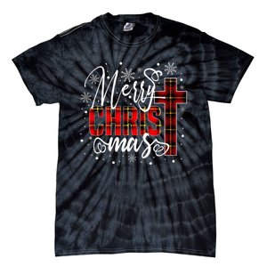 merry christmas christ cross butiflo plaid red xmas holiday Tie-Dye T-Shirt