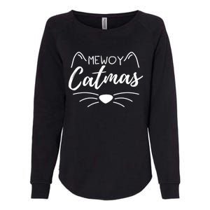 Meowy Catmas Cat Lover Christmas Outfit Funny Pajama Meaningful Gift Womens California Wash Sweatshirt