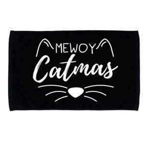 Meowy Catmas Cat Lover Christmas Outfit Funny Pajama Meaningful Gift Microfiber Hand Towel