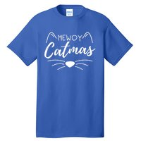 Meowy Catmas Cat Lover Christmas Outfit Funny Pajama Meaningful Gift Tall T-Shirt