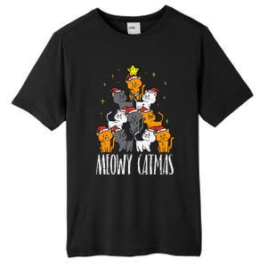 Meowy Catmas Cat Christmas Tree Xmas Tall Fusion ChromaSoft Performance T-Shirt