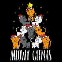 Meowy Catmas Cat Christmas Tree Xmas Youth Performance Sprint T-Shirt
