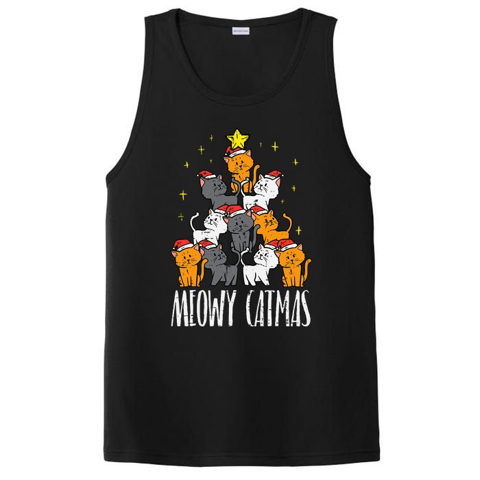 Meowy Catmas Cat Christmas Tree Xmas PosiCharge Competitor Tank