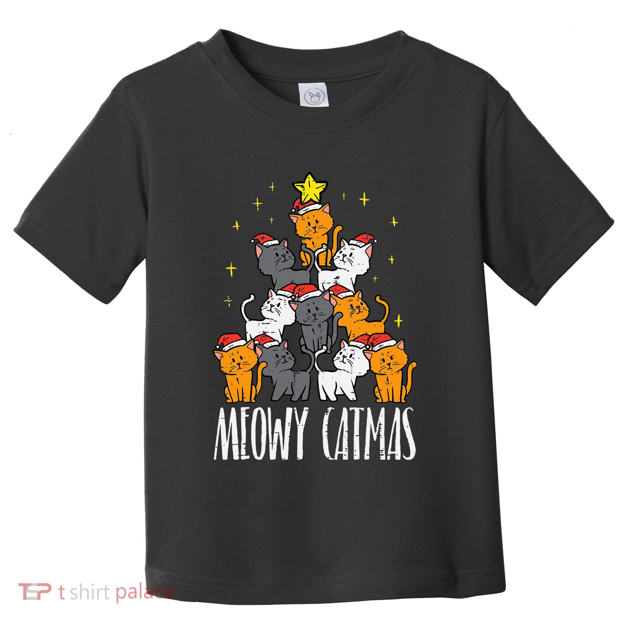 Meowy Catmas Cat Christmas Tree Xmas Toddler T-Shirt