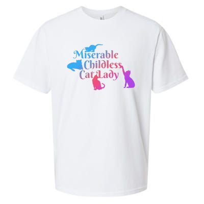 Miserable Childless Cat Lady Funny Apparel Sueded Cloud Jersey T-Shirt