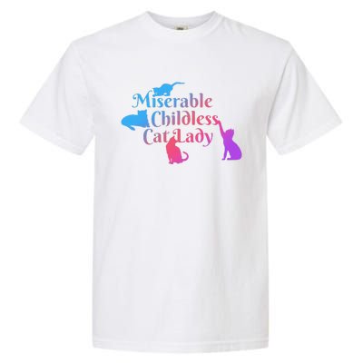 Miserable Childless Cat Lady Funny Apparel Garment-Dyed Heavyweight T-Shirt