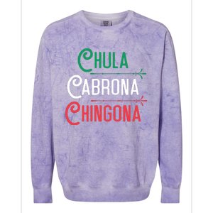 Mexicana Chula Cabrona Chingona Mexican Girl Colorblast Crewneck Sweatshirt